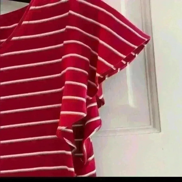 🌻WHITE HOUSE BLACK MARKET FLOUNCE-SLEEVE STRIPE KNI - Picture 4 of 8